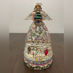 Vintage 2004 Jim Shore Landscape Sleeps Angel Winter Figurine 117677